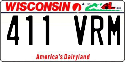 WI license plate 411VRM