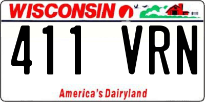 WI license plate 411VRN