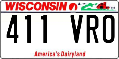WI license plate 411VRO