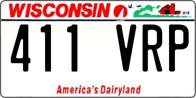 WI license plate 411VRP