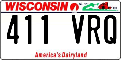 WI license plate 411VRQ