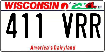 WI license plate 411VRR
