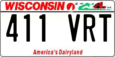 WI license plate 411VRT