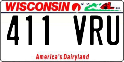 WI license plate 411VRU