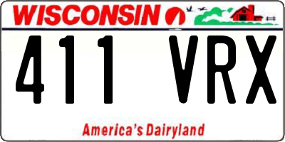 WI license plate 411VRX