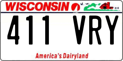 WI license plate 411VRY