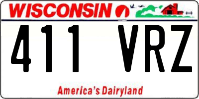 WI license plate 411VRZ