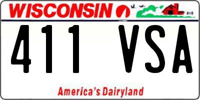 WI license plate 411VSA