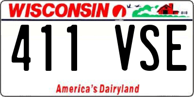 WI license plate 411VSE