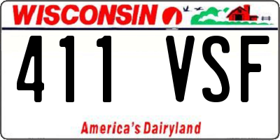 WI license plate 411VSF