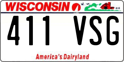 WI license plate 411VSG