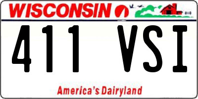 WI license plate 411VSI