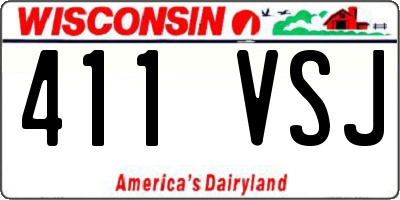 WI license plate 411VSJ