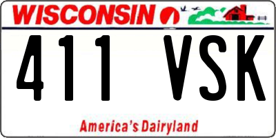 WI license plate 411VSK