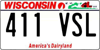 WI license plate 411VSL