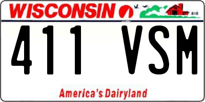 WI license plate 411VSM