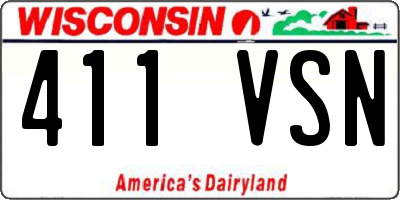 WI license plate 411VSN