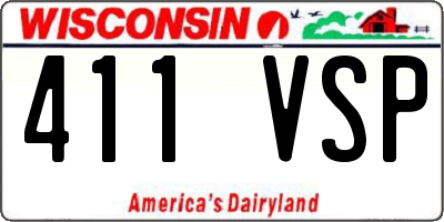 WI license plate 411VSP