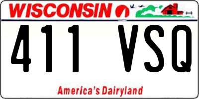 WI license plate 411VSQ