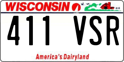 WI license plate 411VSR