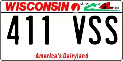 WI license plate 411VSS