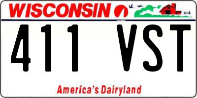WI license plate 411VST