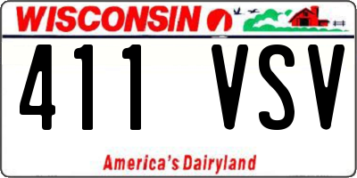 WI license plate 411VSV