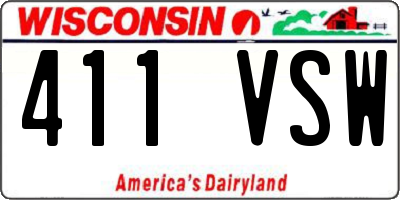 WI license plate 411VSW