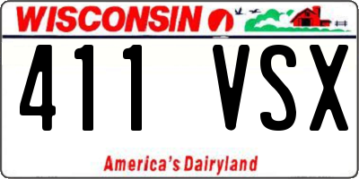 WI license plate 411VSX
