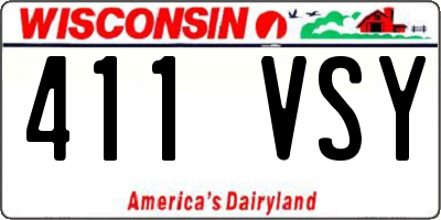 WI license plate 411VSY