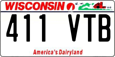 WI license plate 411VTB