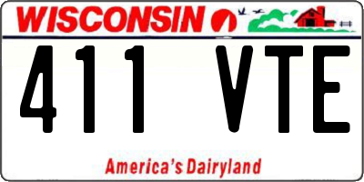 WI license plate 411VTE