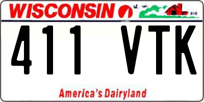 WI license plate 411VTK
