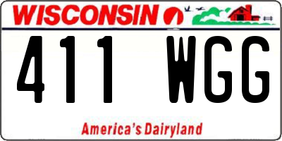 WI license plate 411WGG