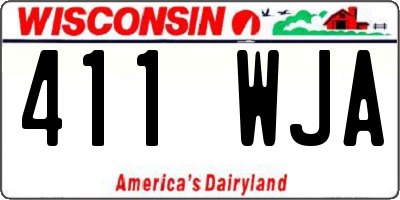 WI license plate 411WJA