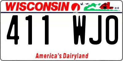 WI license plate 411WJO