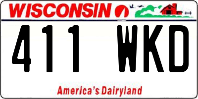 WI license plate 411WKD