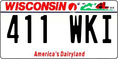 WI license plate 411WKI