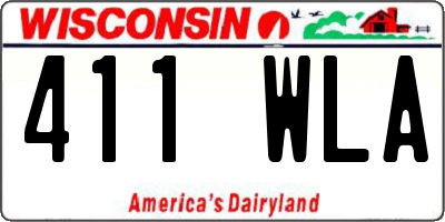 WI license plate 411WLA