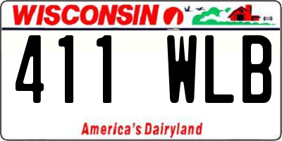 WI license plate 411WLB