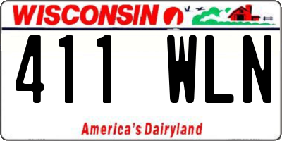 WI license plate 411WLN