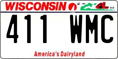 WI license plate 411WMC