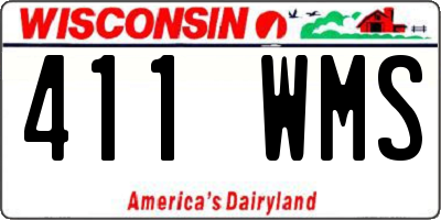 WI license plate 411WMS
