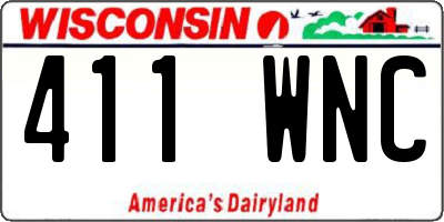 WI license plate 411WNC