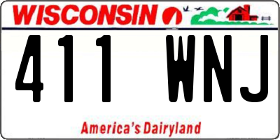 WI license plate 411WNJ