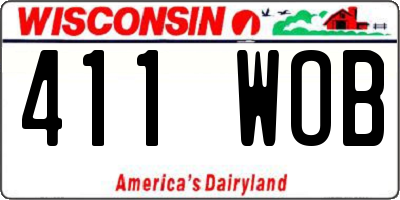 WI license plate 411WOB