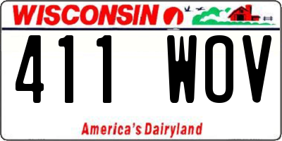 WI license plate 411WOV