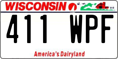 WI license plate 411WPF