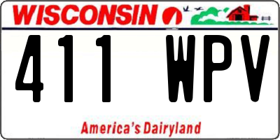 WI license plate 411WPV