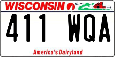 WI license plate 411WQA
